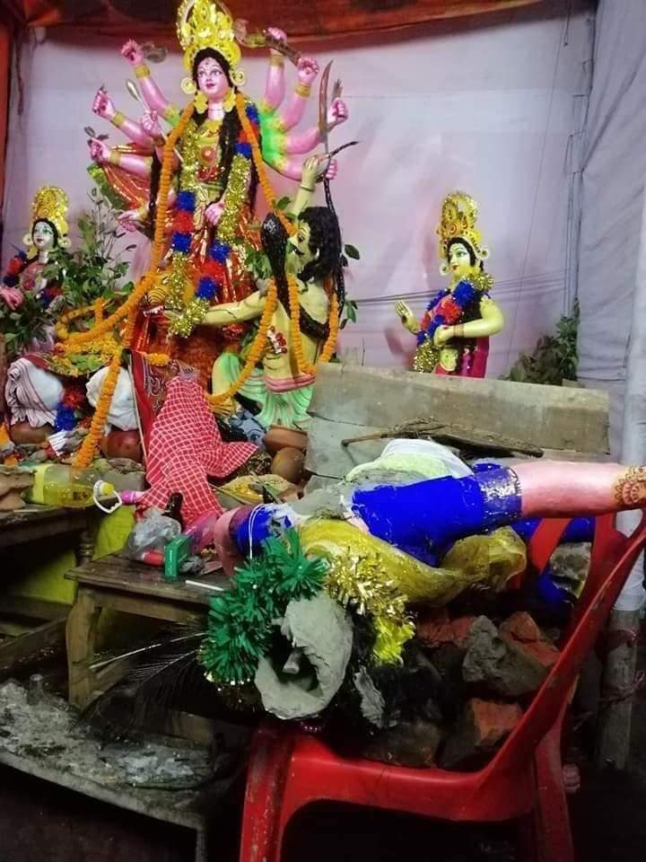 Communal attacks in Bangladesh: angry Muslims vandalised Hindu temple.