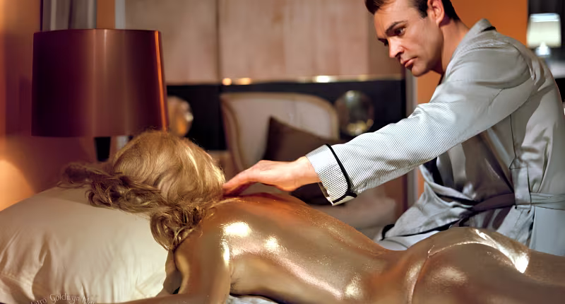 Sean Connery and Shirley Eaton in Goldfinger (1964)