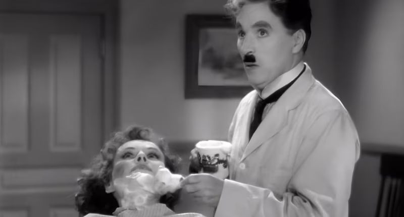 Charles Chaplin as Jewish barber in The Great Dictator (1940)