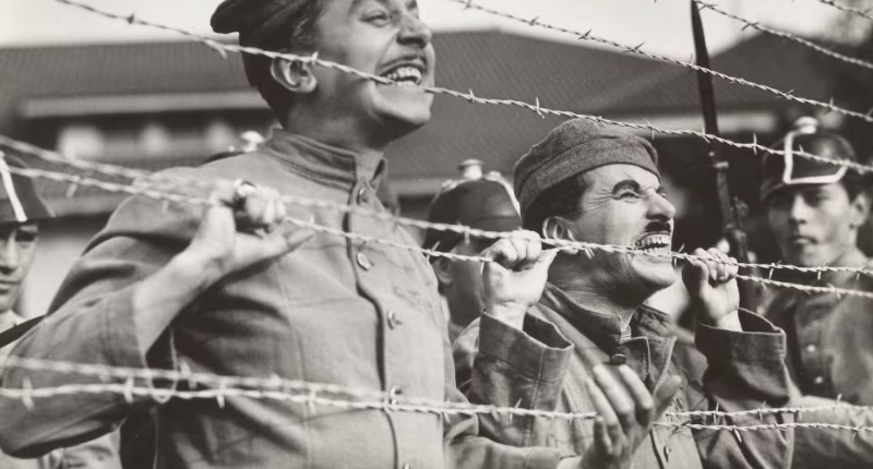 Charlie Chaplin’s Jewish barber and Reginald Gardiner’s Commander Schultz in concentration camp