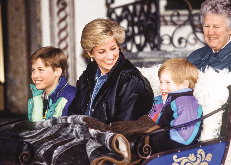 Diana with William and Harry